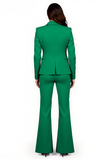 Dark Green Notched Lapel 2-piece Women Suits